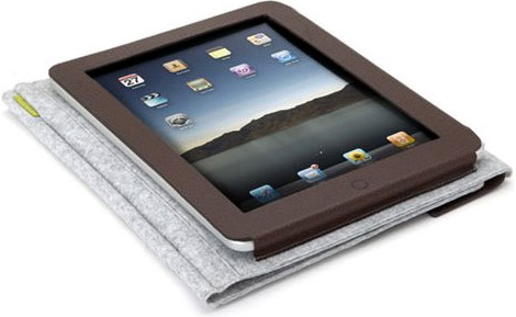 Traveler iPad Felt Folio Leather Case
