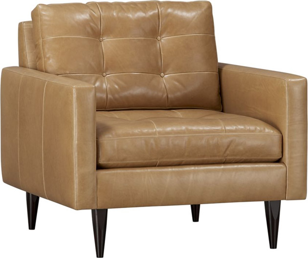 Crate & Barrel Petrie Leather Chair