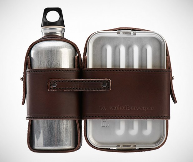 Leather Lunch Box Set