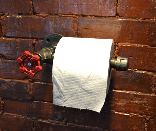Industrial Steel Pipe Toilet Paper Holder