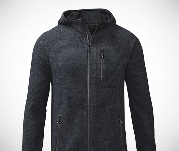 merino wool full zip hoodie men's