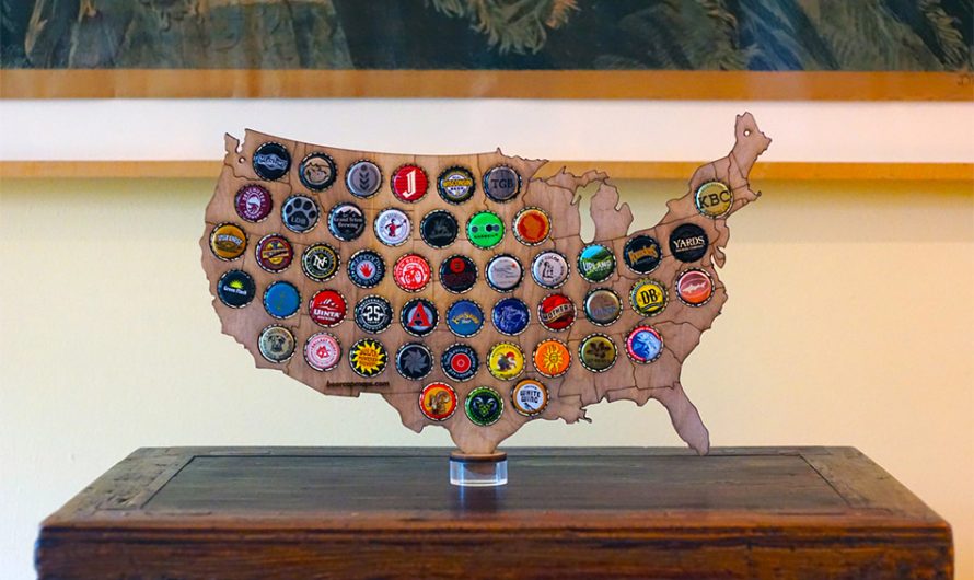 Beer Cap Maps Desktop USA Map