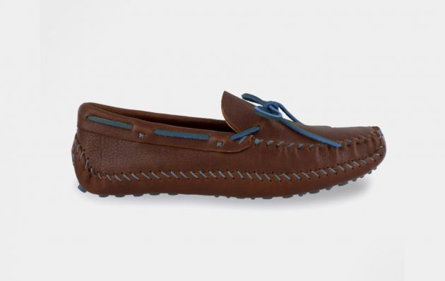 silver driving moccasins