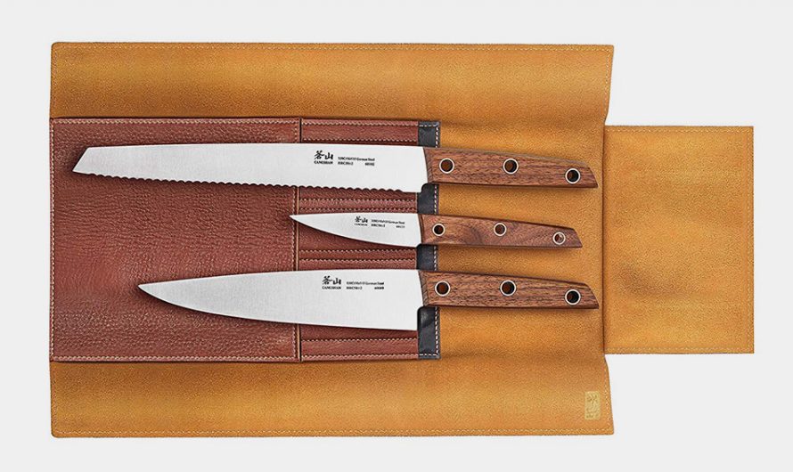 Cangshan W Series Leather Roll Knife Set